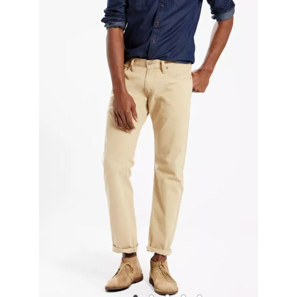 Levi's 514 Straight Fit Washed Soft Twill Brown Khaki Jeans Men's Size 34 x 34 - Picture 3 of 12